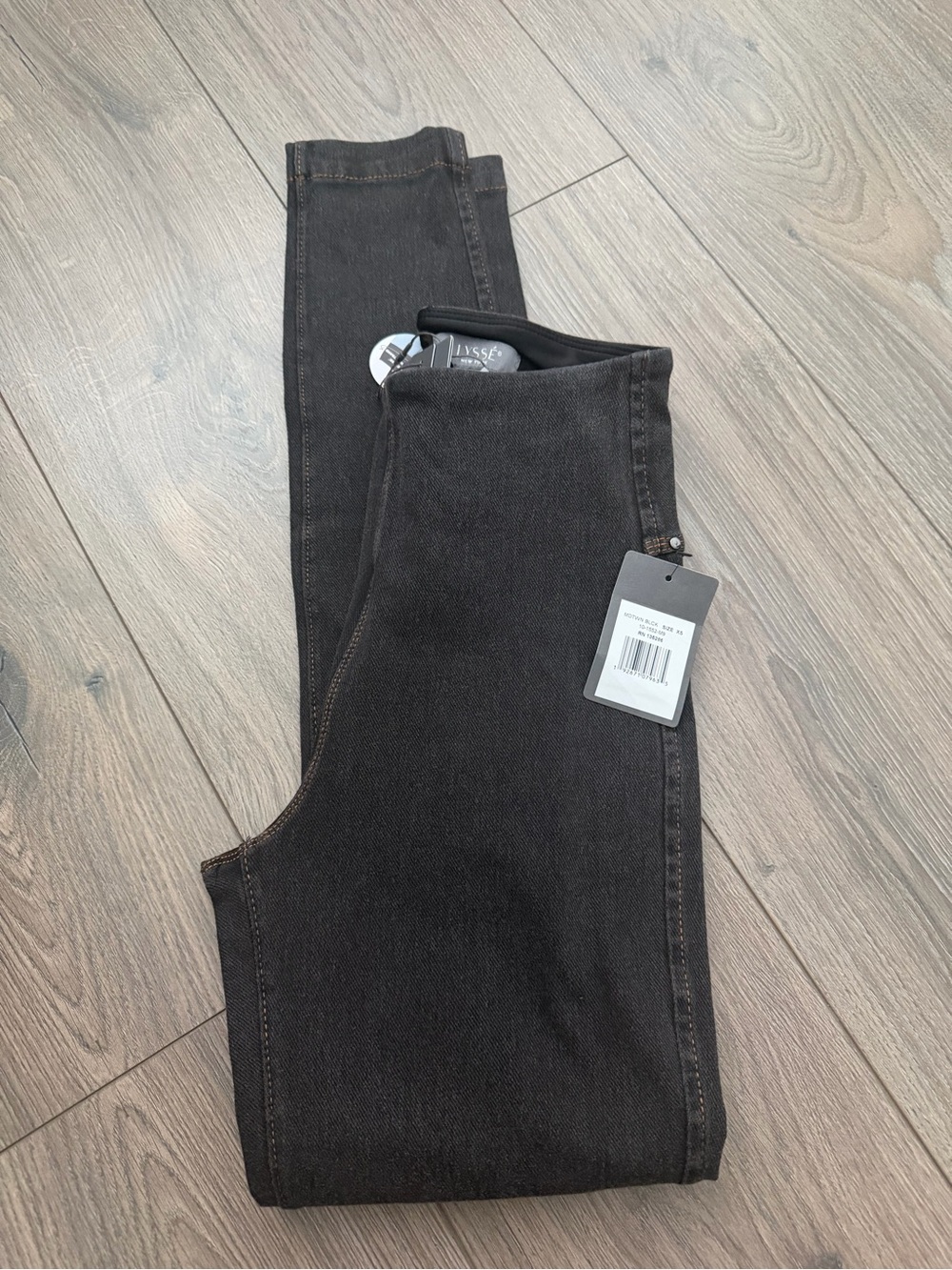 LYSSE women’s XS denim leggings with gold trim NWT